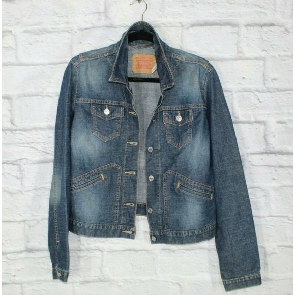 Levi Strauss & Co. Blue Denim Long Sleeves Button Front Jacket Size L - Picture 2 of 12